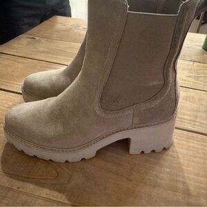 Dolce Vita Beige Suede Heeled Boots